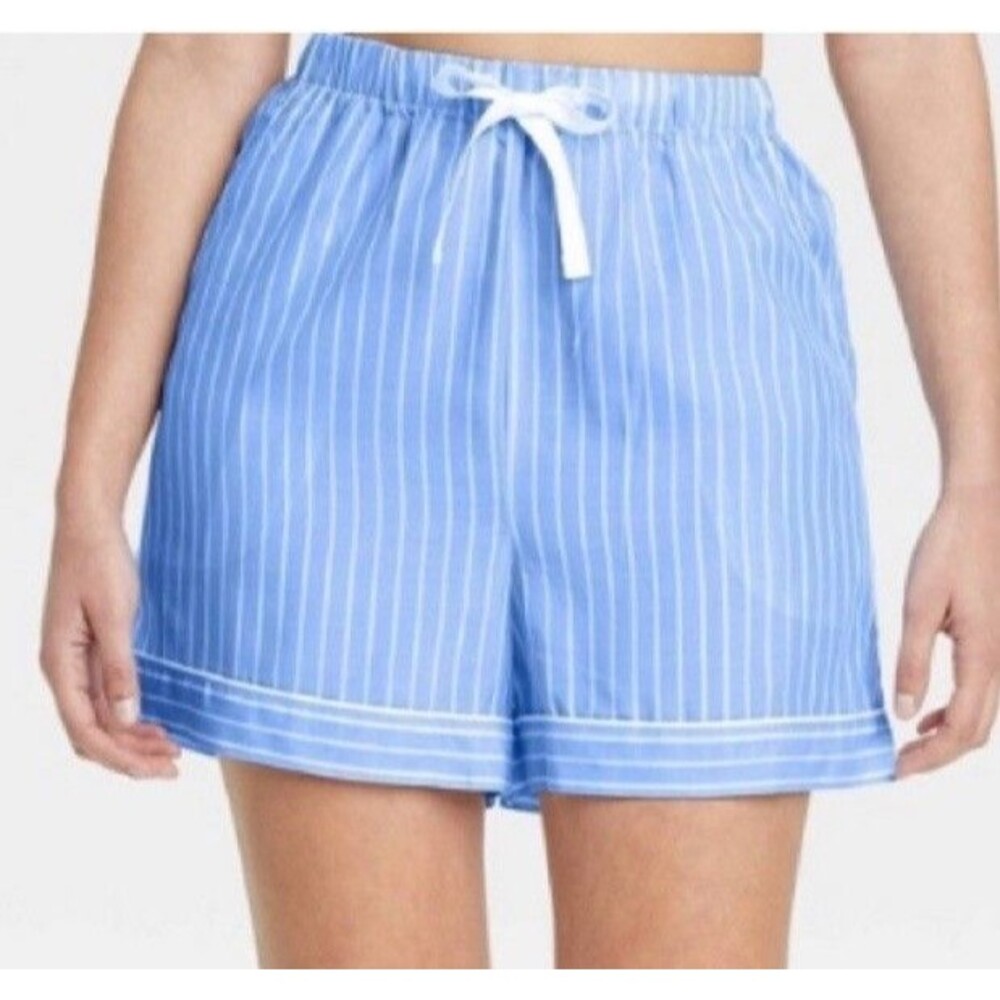 NWT Stars Above Blue and White Striped Pajama Shorts Only Size M